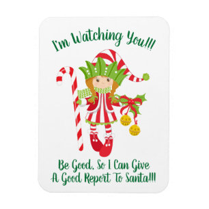 Flexible Red Headed Girl Elf Christmas Frigo Magnet