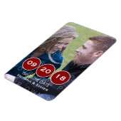 Flexible Red Modern Circles Photo Save the Date Magnet (Côté Gauche)