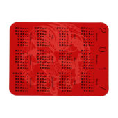 Flexible Red Papercut Rooster Calendar 2017 Magnet (Horizontal)