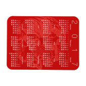 Flexible Red Papercut Rooster Calendar 2017 Magnet 2 (Horizontal)