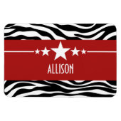 Flexible Red Sassy Star Zebra Premium Magnet (Horizontal)