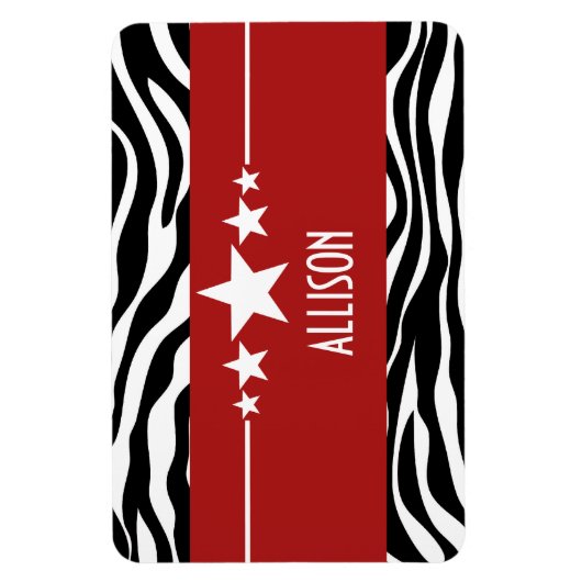 Flexible Red Sassy Star Zebra Premium Magnet (Vertical)