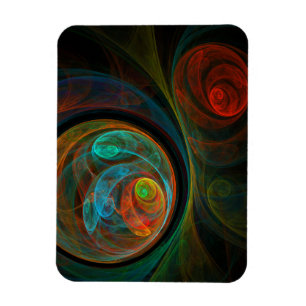 Flexible Renaissance Bleu Art Abstrait Magnet Premium