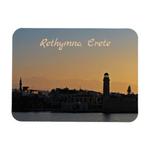 Flexible Rethymno Crète Cityscape Sunset Magnet