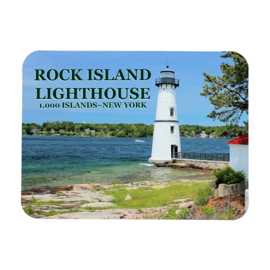 Flexible Rock Island Lighthouse, New York Flex Magnet (Horizontal)