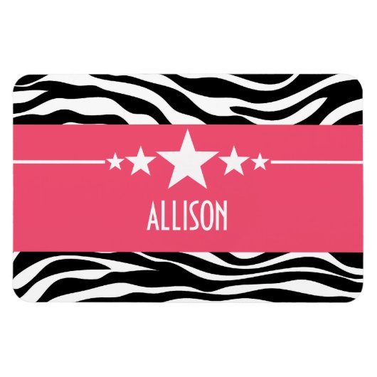Flexible Rose Sassy Star Zebra Premium Magnet (Horizontal)
