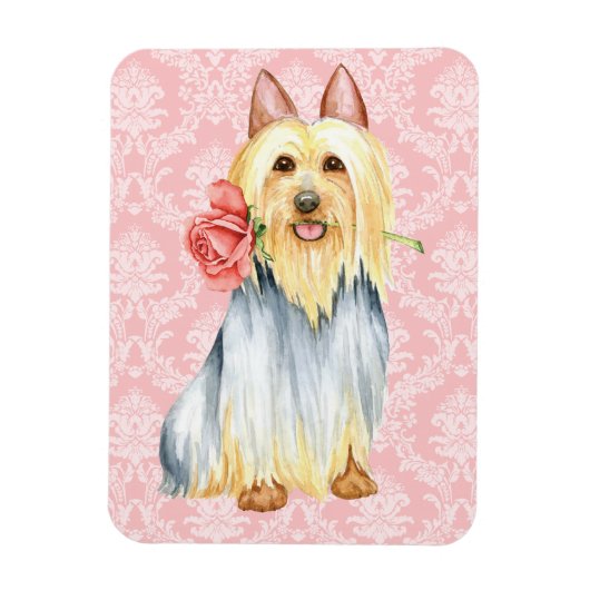 Flexible Rose Valentin Silky Terrier Magnet (Vertical)