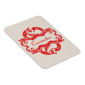 Flexible Rouge Chic Damask Premium Magnet (Côté Droit)