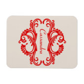 Flexible Rouge Chic Damask Premium Magnet (Horizontal)