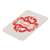 Flexible Rouge Chic Damask Premium Magnet (Côté Gauche)