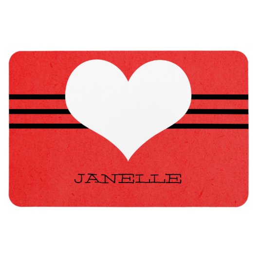 Flexible Rouge moderne coeur Flexi Magnet (Horizontal)