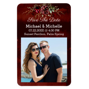 Flexible Rustic Brown Save The Date of Our Wedding Magnet
