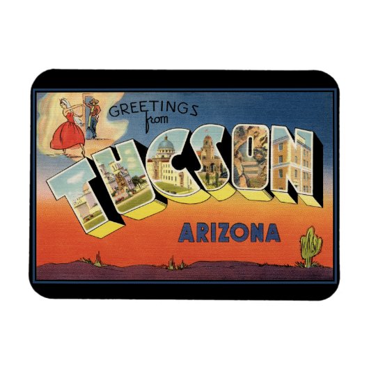 Flexible Salutations de Tucson Arizona Magnet (Horizontal)