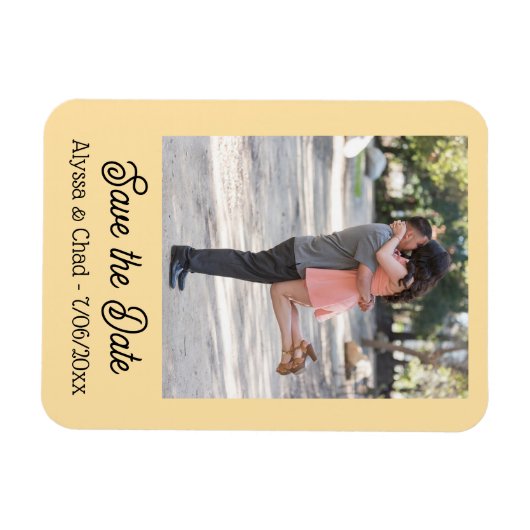 Flexible Save the date magnet personalized photo (Horizontal)