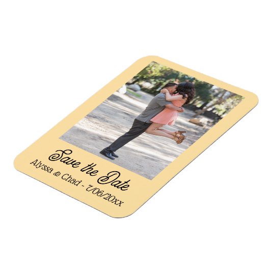 Flexible Save the date magnet personalized photo (Côté Gauche)