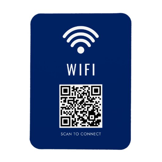 Flexible Scan to Connect Navy WiFi Magnet with QR Code (Vertical)