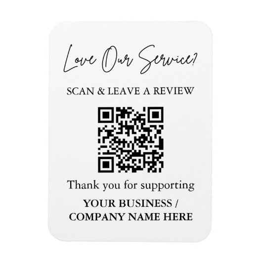Flexible Scan to Review QR Code Magnet for Business (Vertical)