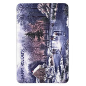 Flexible Scène D'Hiver vintage. Magnet cadeau de Noël (Vertical)