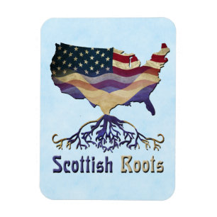 Flexible Scottish Roots, American Map Flexi Magnet