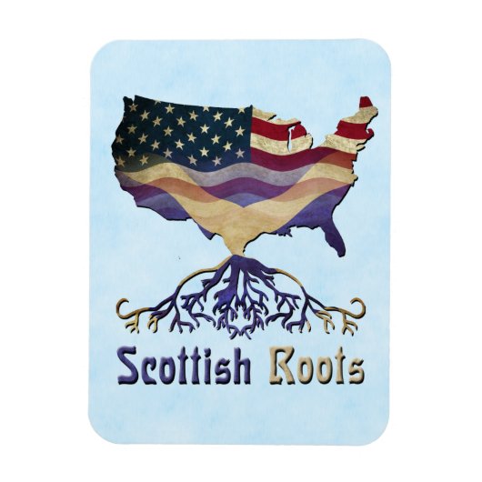 Flexible Scottish Roots, American Map Flexi Magnet (Vertical)