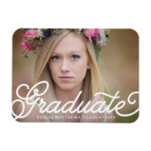 Flexible Script Boho | Magnet de graduation (Horizontal)