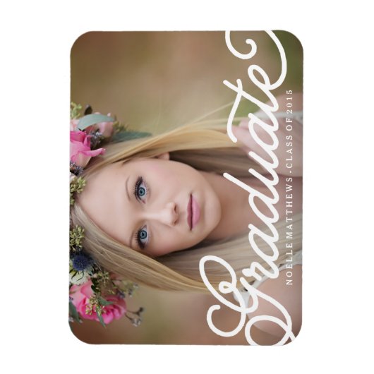 Flexible Script Boho | Magnet de graduation (Vertical)