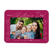 Flexible Script moderne Fuchsia Saint Valentin Magnet photo (Horizontal)