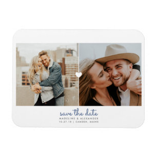 Flexible Simple coeur Enregistrer la date Magnet photo