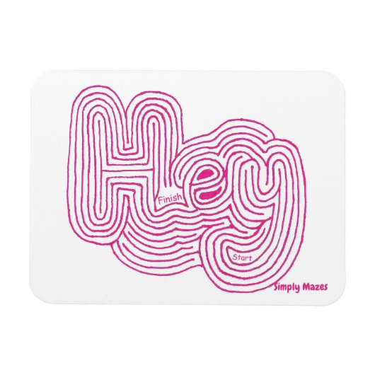 Flexible Simplement Mazes "Hey" Maze Magnet (Horizontal)
