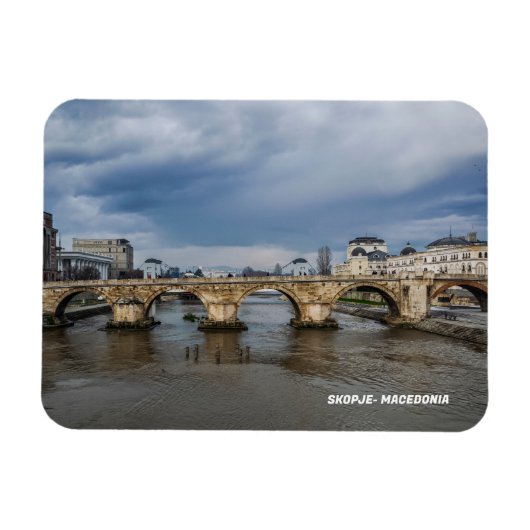 Flexible Skopje - Magnet de Macédoine (Horizontal)