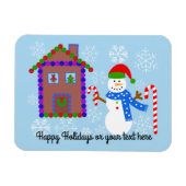 Flexible Snowman & House #1 Magnet (Horizontal)