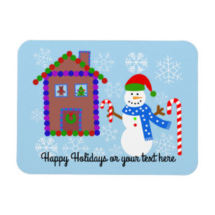 Flexible Snowman & House #1 Magnet