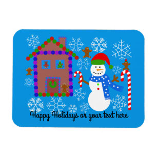 Flexible Snowman & House #2 Magnet