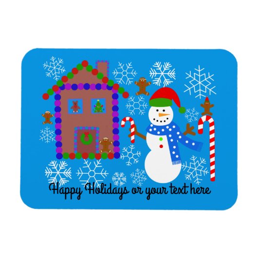 Flexible Snowman & House #2 Magnet (Horizontal)