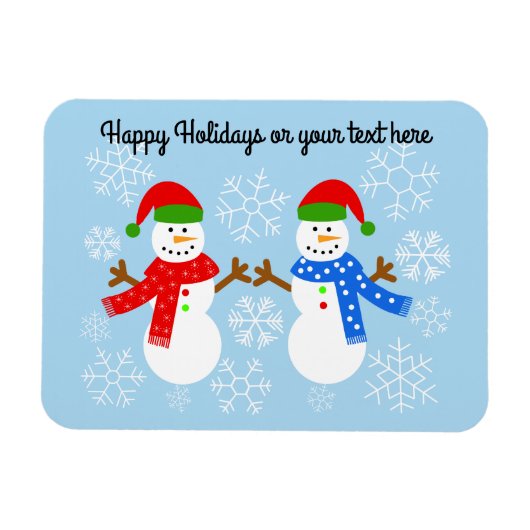 Flexible Snowman Magnet #3 (Horizontal)