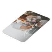 Flexible Soft Calligraphy Mariage Merci Photo Magnet (Côté Gauche)
