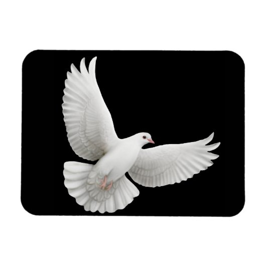 Flexible Solitaire White Dove Magnet Premium (Horizontal)