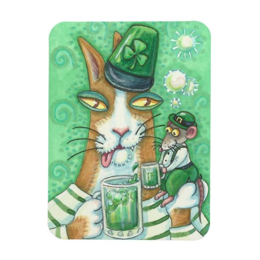 Flexible Son N'Fitz Chat Et Rat ST. PATRICK'S DAY MAGNET (Vertical)