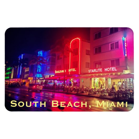 Flexible South Beach, Miami, Floride Magnet Art Déco (Horizontal)