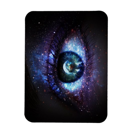 Flexible Space Galaxy Earth Eye Magnet (Vertical)