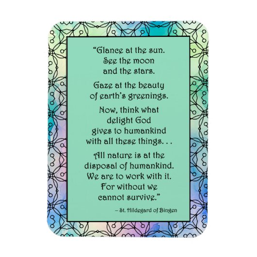 Flexible St. Hildegard de Bingen Quote Magnet (Vertical)