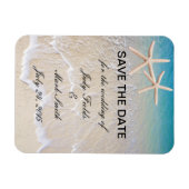 Flexible Starfish Beach Wedding Enregistrer La Date Magnet (Horizontal)