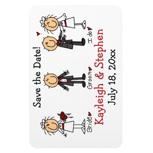 Flexible Stick Figure Mariage Premium Flexi Magnet (Vertical)