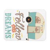 Flexible Suivez vos Dreams Retro Camper Magnet (Horizontal)