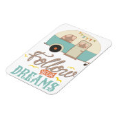 Flexible Suivez vos Dreams Retro Camper Magnet (Côté Gauche)