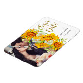 Flexible Sunflower Photo Wedding Save the Date Magnet (Côté Gauche)