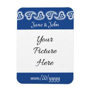 Flexible Sweet Paisley Hearts en bleu Save the Date Magnet