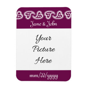 Flexible Sweet Paisley Hearts in Wine Save-the-Date Magnet