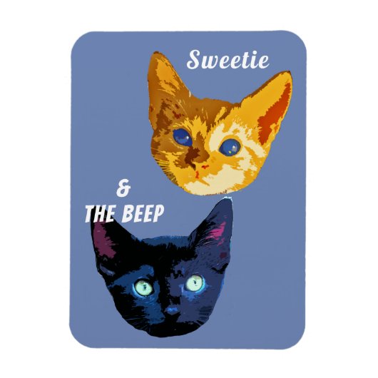 Flexible Sweetie & Beep Cat Magnet (Vertical)
