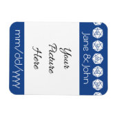 Flexible Tabletop Chic en bleu Save the Date Magnet (Horizontal)